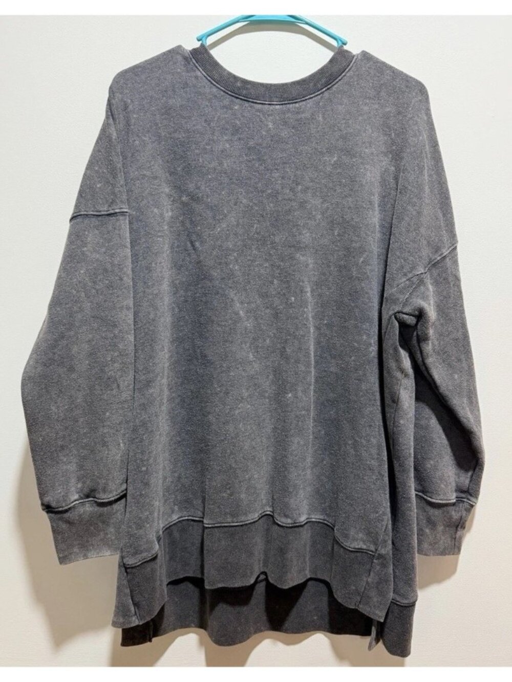 So Sweatshirt ~ Oversized Cozy Sweatshirt ~ Distressed Gray/Black ~ Large